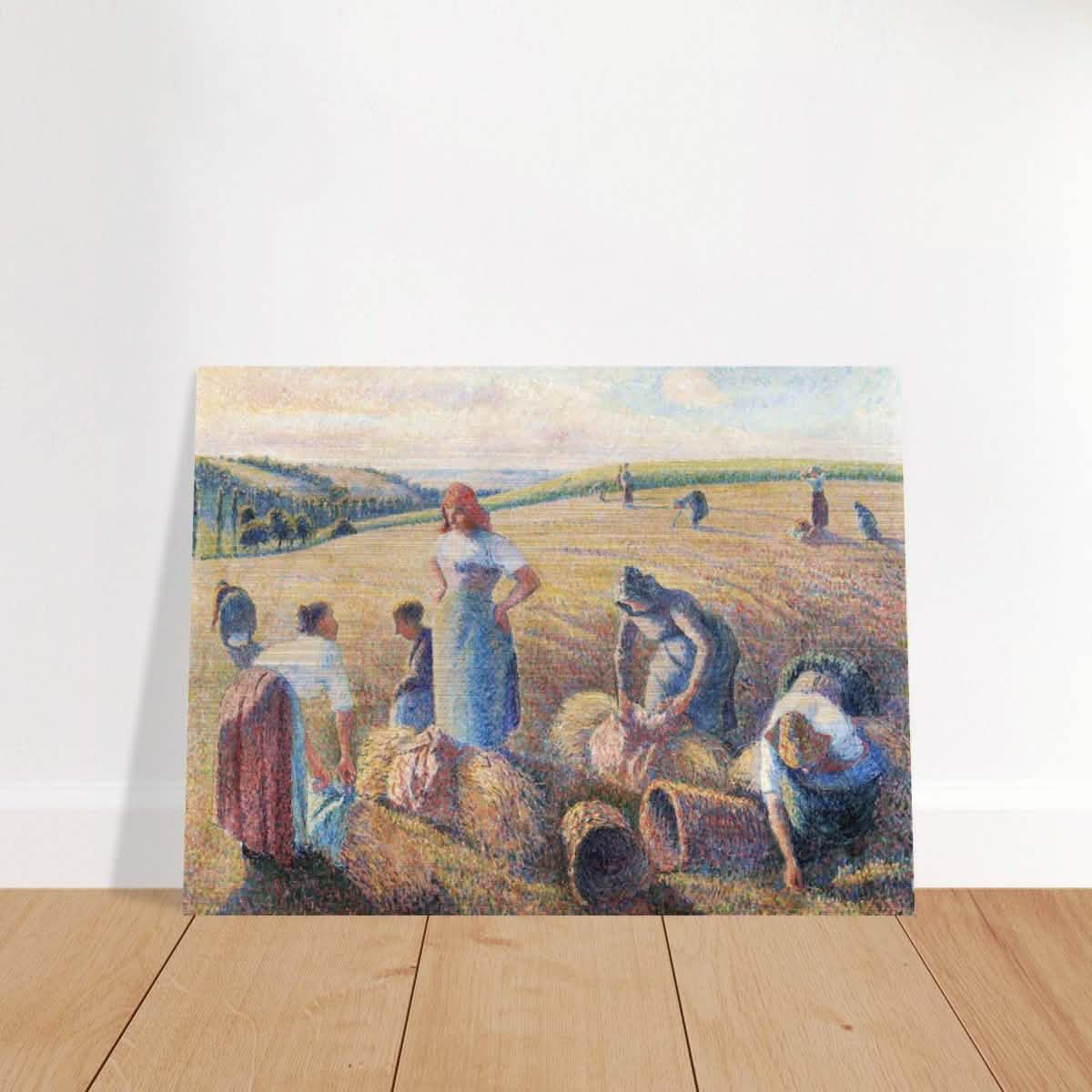 The Gleaners, 1889 by Camille Pissarro | Vintage wall art print - Brushed Aluminum Print - 30x40 cm / 12x16″ -