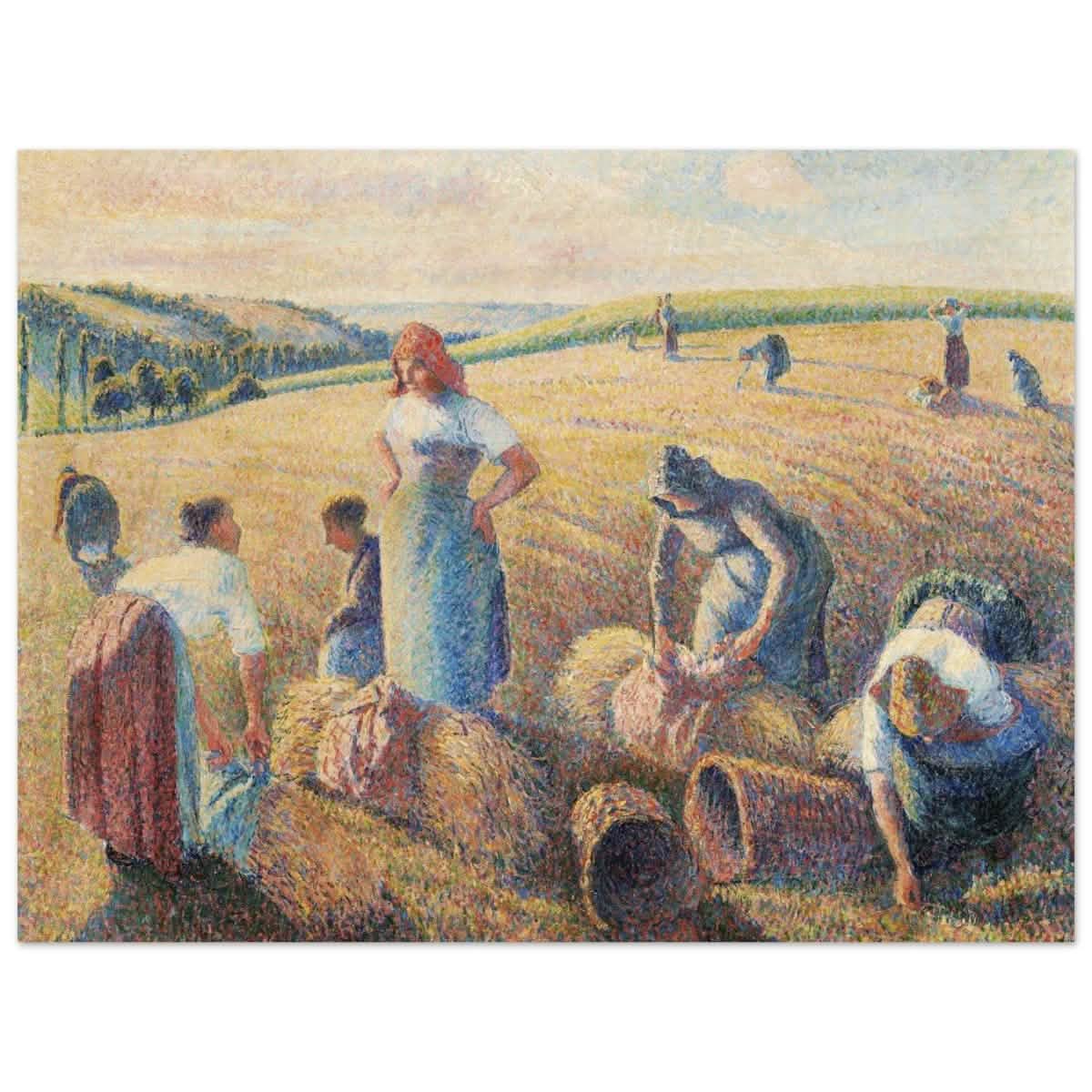 The Gleaners, 1889 by Camille Pissarro | Vintage wall art print - Wood Prints - 30x40 cm / 12x16″ -