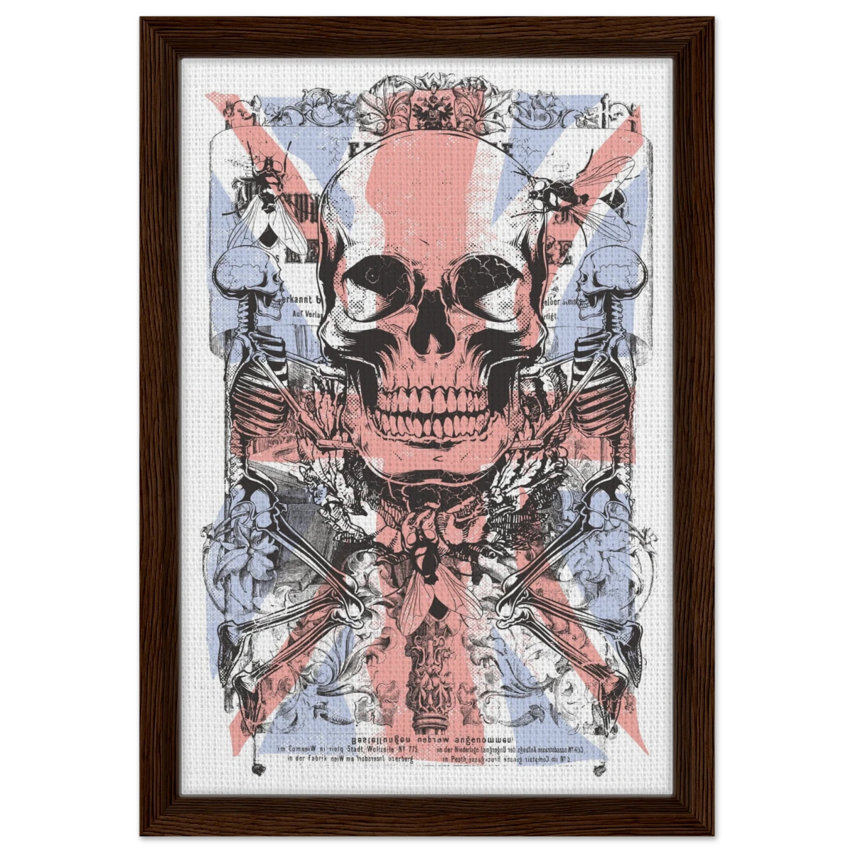 The Insect Alchemy | Pop art wall art print - 30x45 cm / 12x18″ - Framed Canvas - Dark wood frame