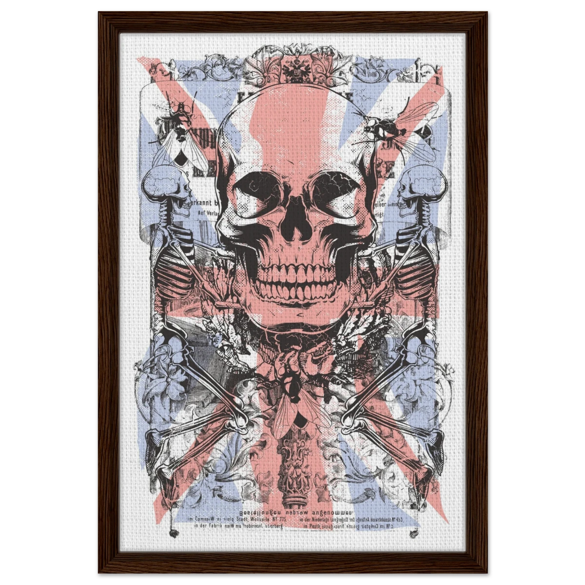 The Insect Alchemy | Pop art wall art print - 40x60 cm / 16x24″ - Framed Canvas - Dark wood frame