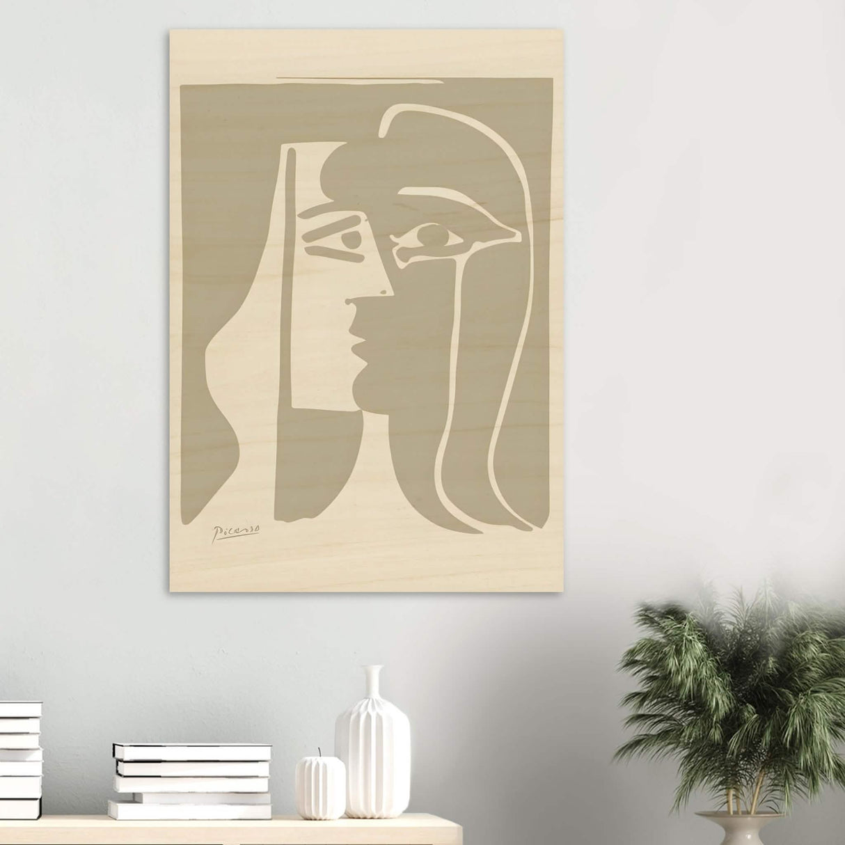 The Kiss by Pablo Picasso - Wood Prints - 70x100 cm / 28x40″ - 20 mm