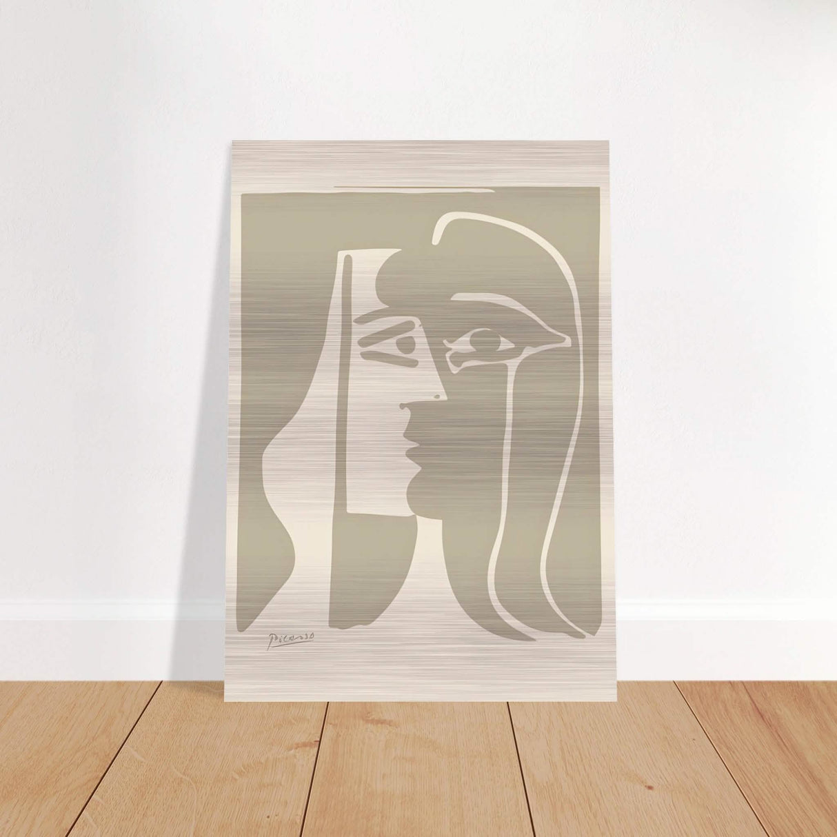 The Kiss by Pablo Picasso - Brushed Aluminum Print - 70x100 cm / 28x40″ -