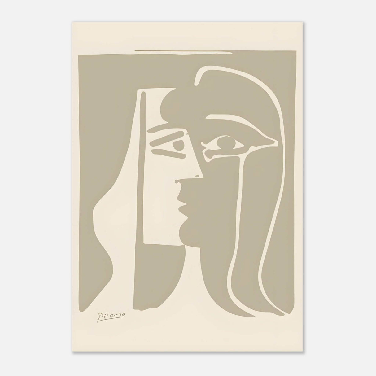 The Kiss by Pablo Picasso - Aluminum Print - 70x100 cm / 28x40″ -