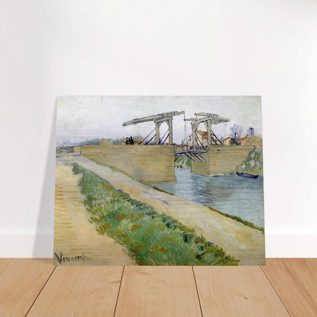 The Langlois Bridge (1888) by Vincent van Gogh | Vintage wall art print - Brushed Aluminum Print - 40x50 cm / 16x20″ -