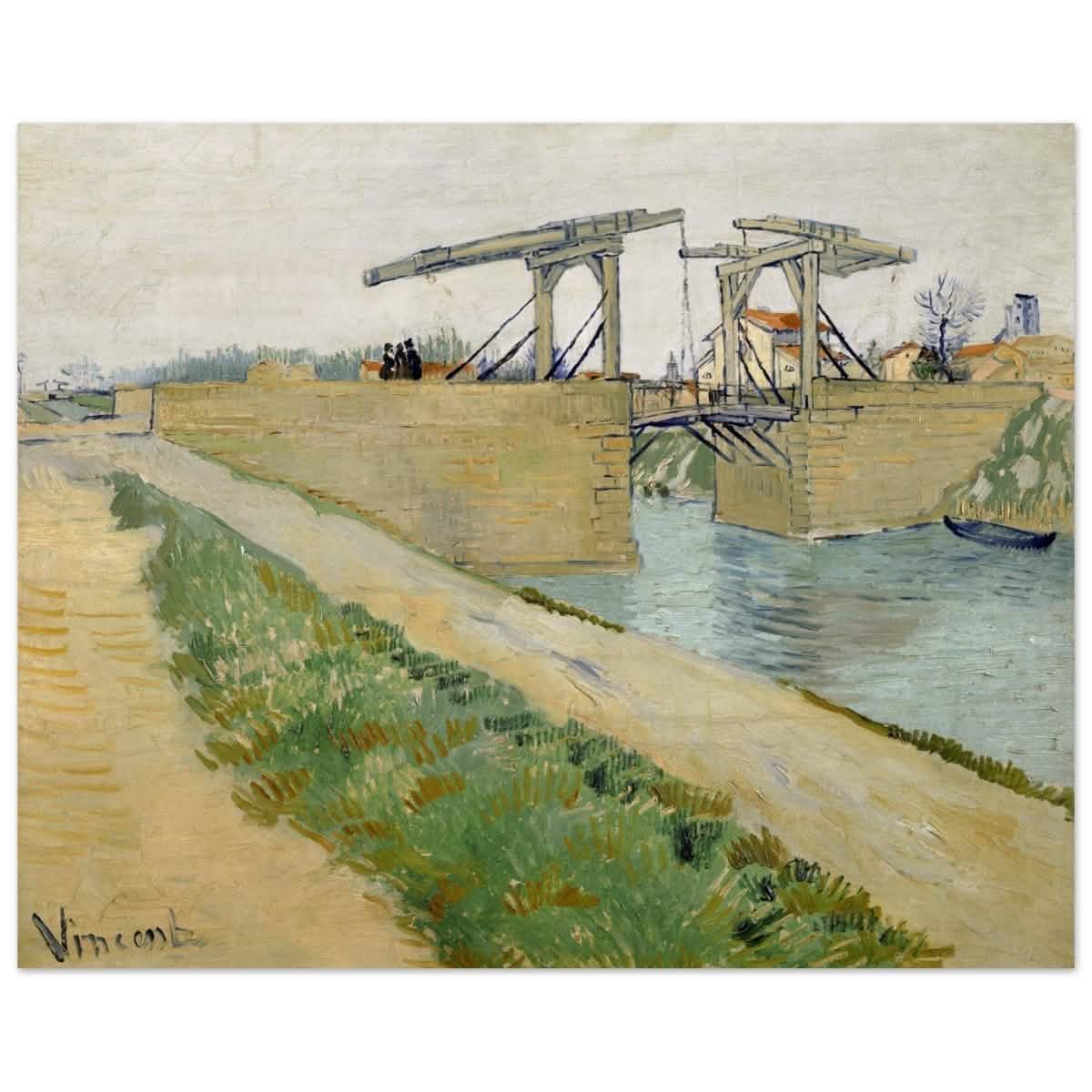 The Langlois Bridge (1888) by Vincent van Gogh | Vintage wall art print - Wood Prints - 40x50 cm / 16x20″ -