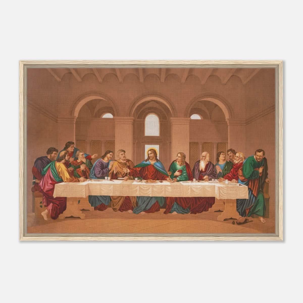 The Last Supper by Leonardo da Vinci | Da Vinci Vintage Wall art Print - Framed Canvas - 60x90 cm / 24x36″ - Wood frame