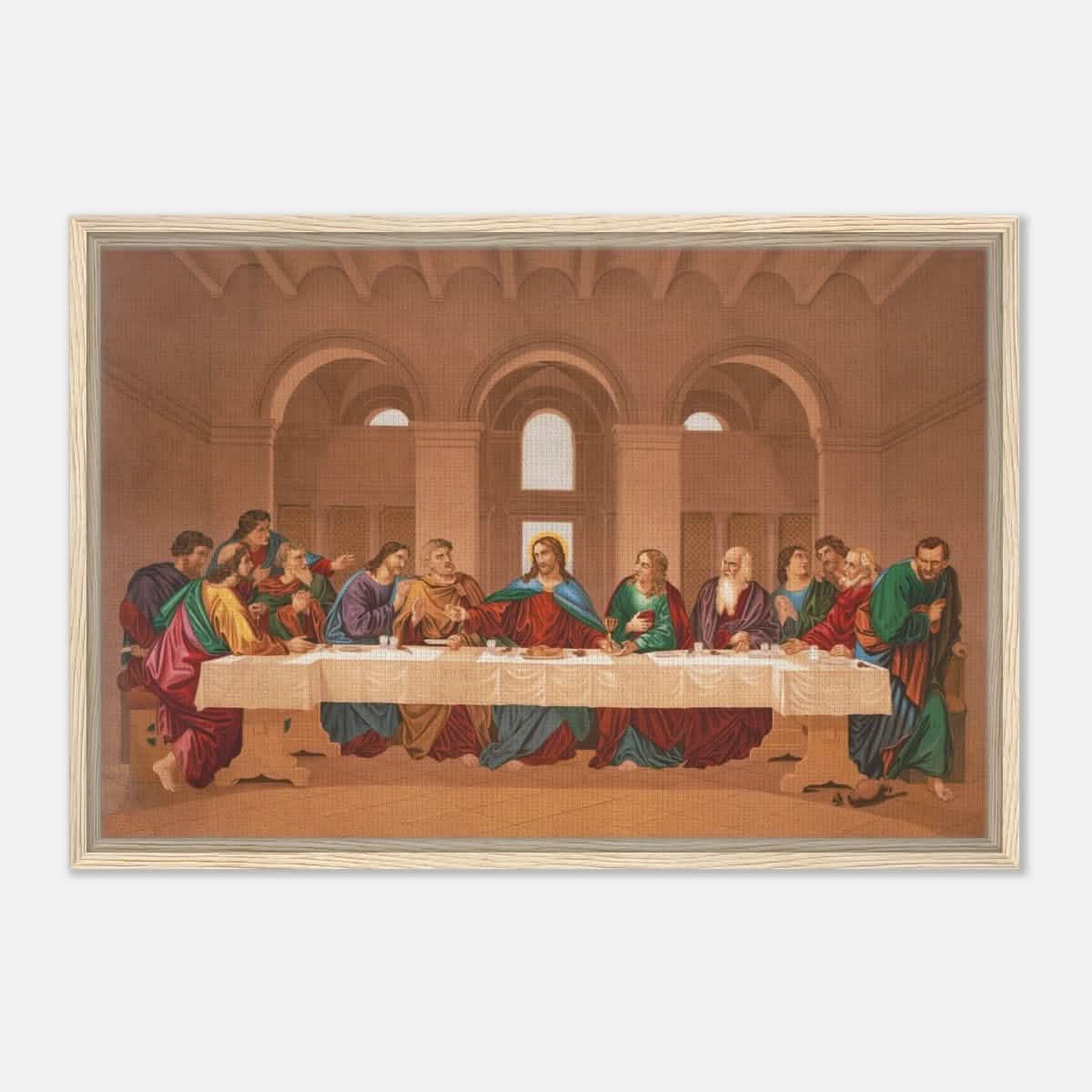 The Last Supper by Leonardo da Vinci | Da Vinci Vintage Wall art Print - Framed Canvas - 50x75 cm / 20x30″ - Wood frame