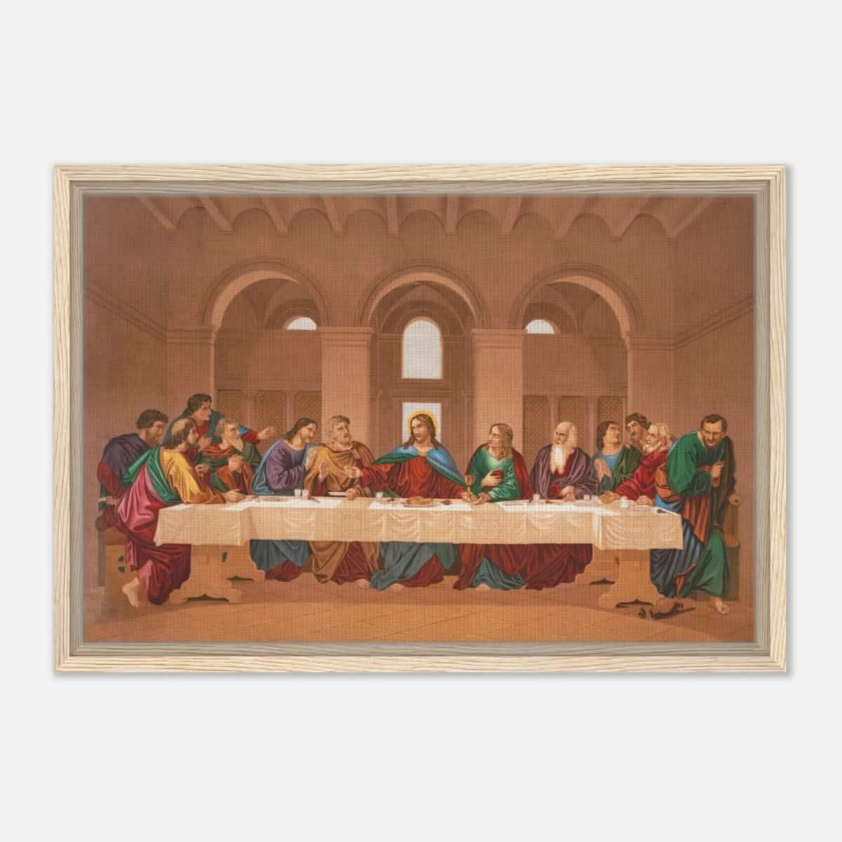 The Last Supper by Leonardo da Vinci | Da Vinci Vintage Wall art Print - Framed Canvas - 40x60 cm / 16x24″ - Wood frame