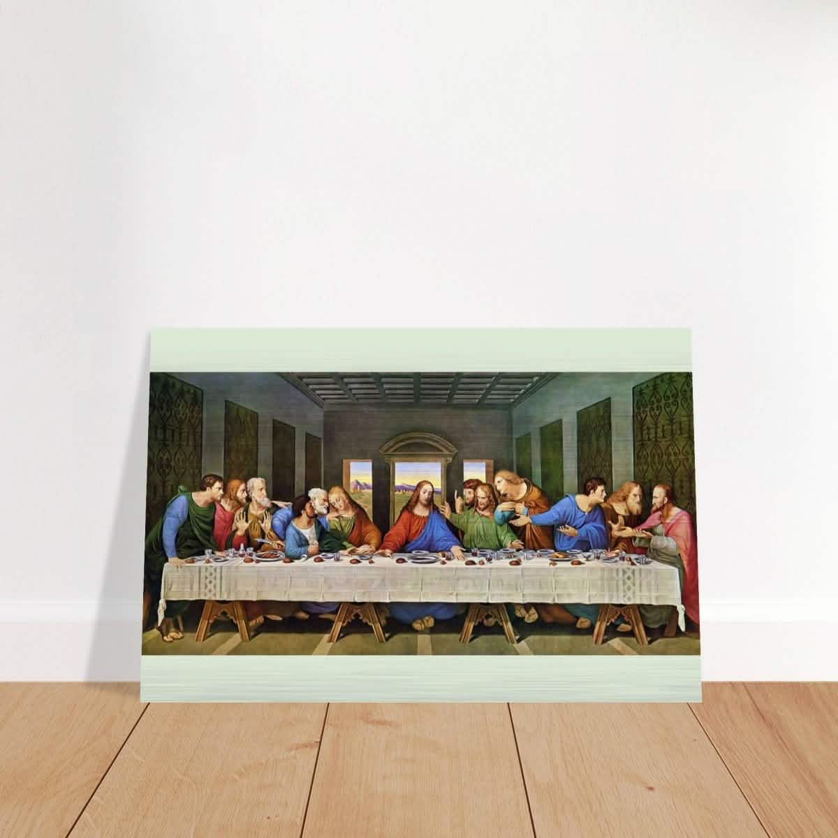 The Last Supper by Leonardo da Vinci (Restored) | Vintage Art wall art print - Brushed Aluminum Print - 50x75 cm / 20x30″ -