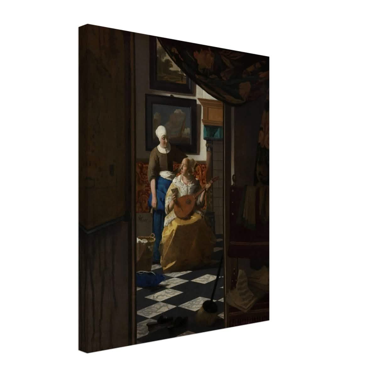 The Love Letter (ca. 1669 –1670) by Johannes Vermeer | vintage wall art print - Canvas - 40x50 cm / 16x20″ -