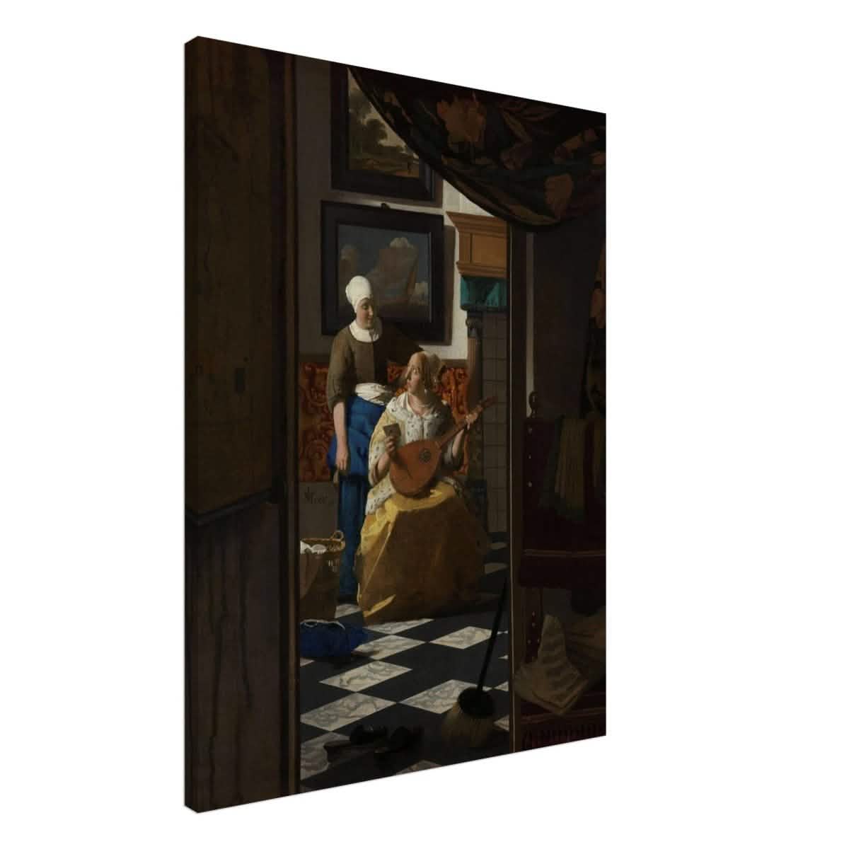 The Love Letter (ca. 1669 –1670) by Johannes Vermeer | vintage wall art print - Canvas - 60x80 cm / 24x32″ -