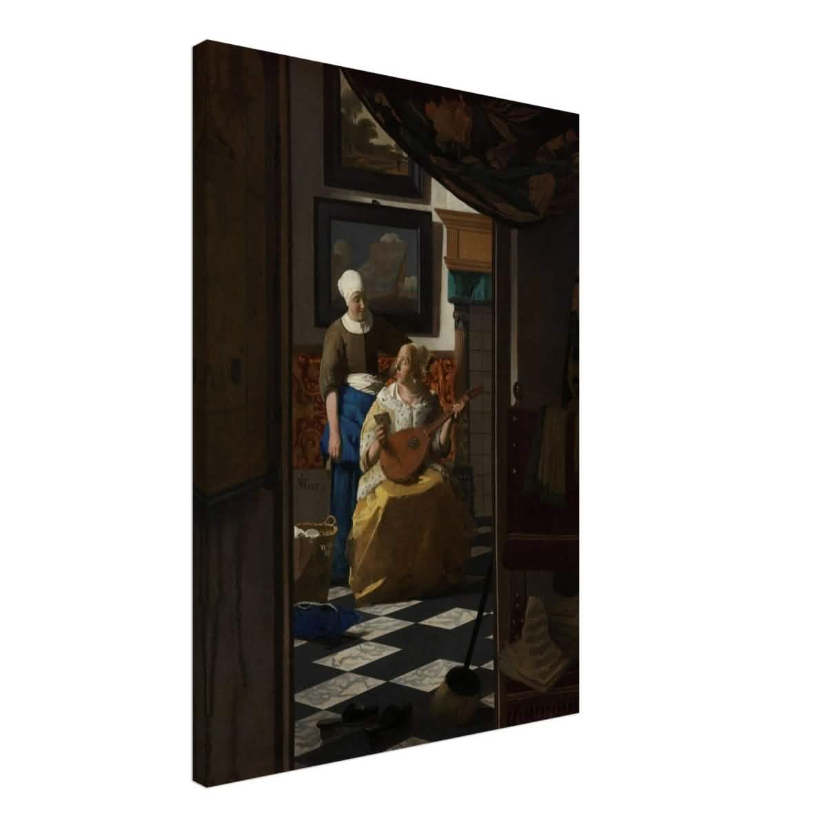 The Love Letter (ca. 1669 –1670) by Johannes Vermeer | vintage wall art print - Canvas - 50x70 cm / 20x28″ -