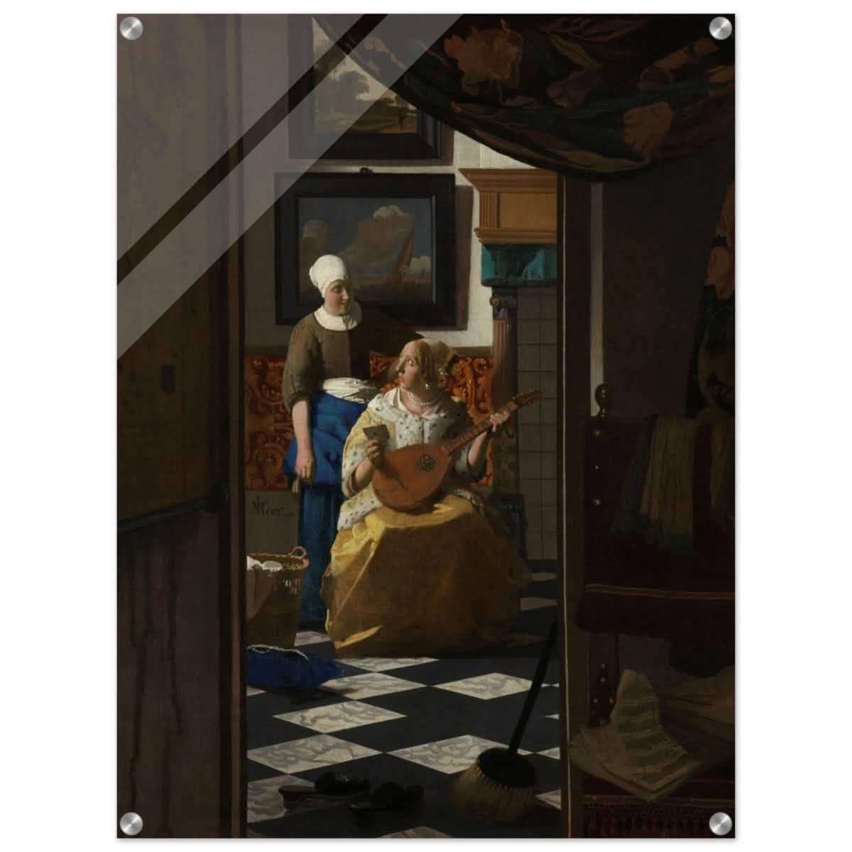 The Love Letter (ca. 1669 –1670) by Johannes Vermeer | vintage wall art print - Acrylic Print - 60x80 cm / 24x32″ -