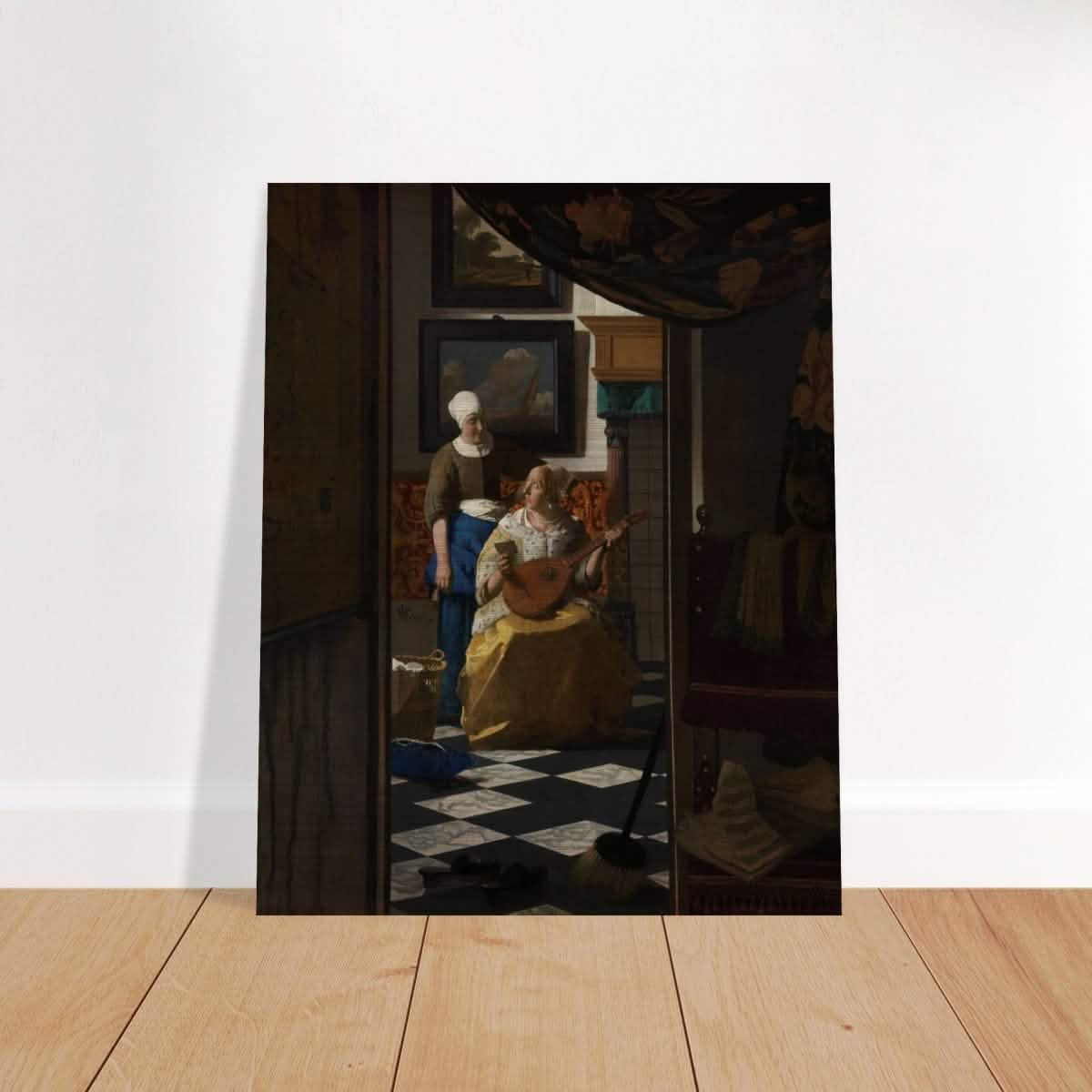 The Love Letter (ca. 1669 –1670) by Johannes Vermeer | vintage wall art print - Brushed Aluminum Print - 40x50 cm / 16x20″ -