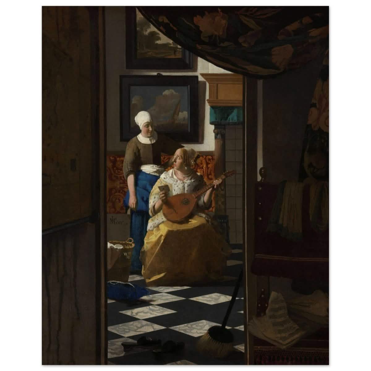 The Love Letter (ca. 1669 –1670) by Johannes Vermeer | vintage wall art print - Aluminum Print - 40x50 cm / 16x20″ -