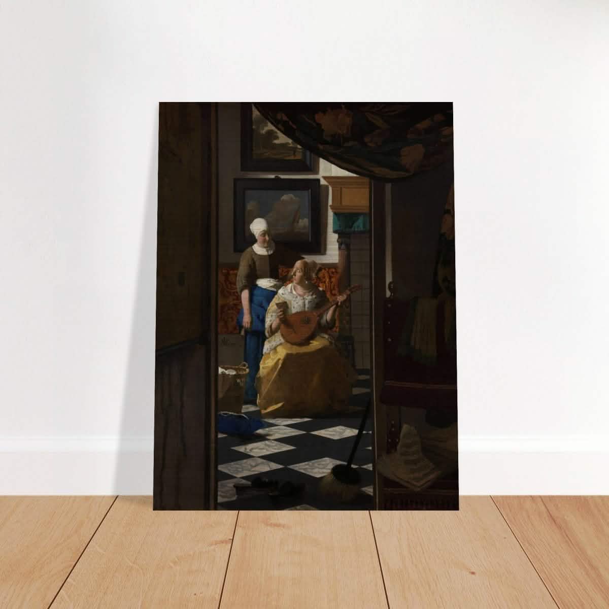 The Love Letter (ca. 1669 –1670) by Johannes Vermeer | vintage wall art print - Brushed Aluminum Print - 30x40 cm / 12x16″ -