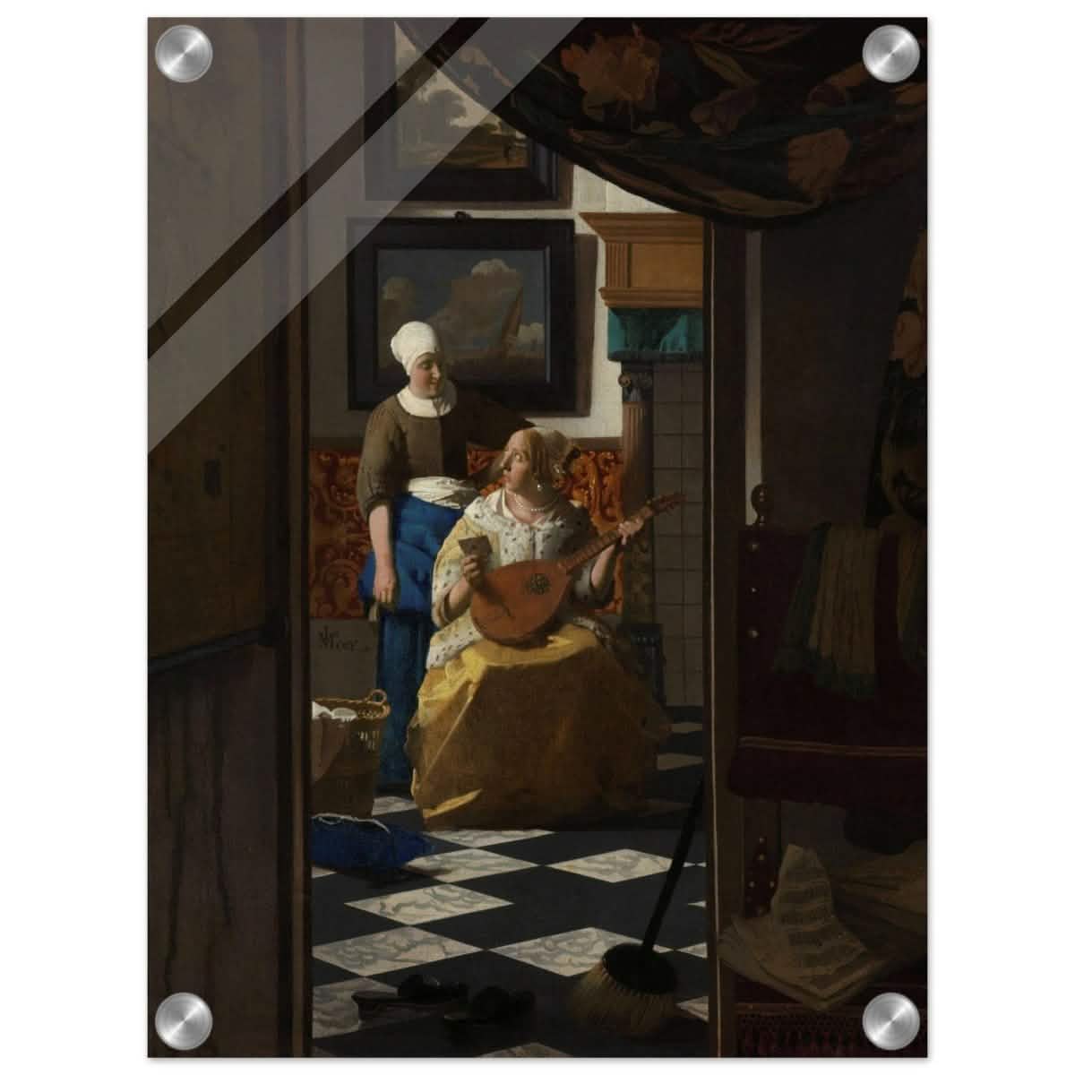 The Love Letter (ca. 1669 –1670) by Johannes Vermeer | vintage wall art print - Acrylic Print - 30x40 cm / 12x16″ -