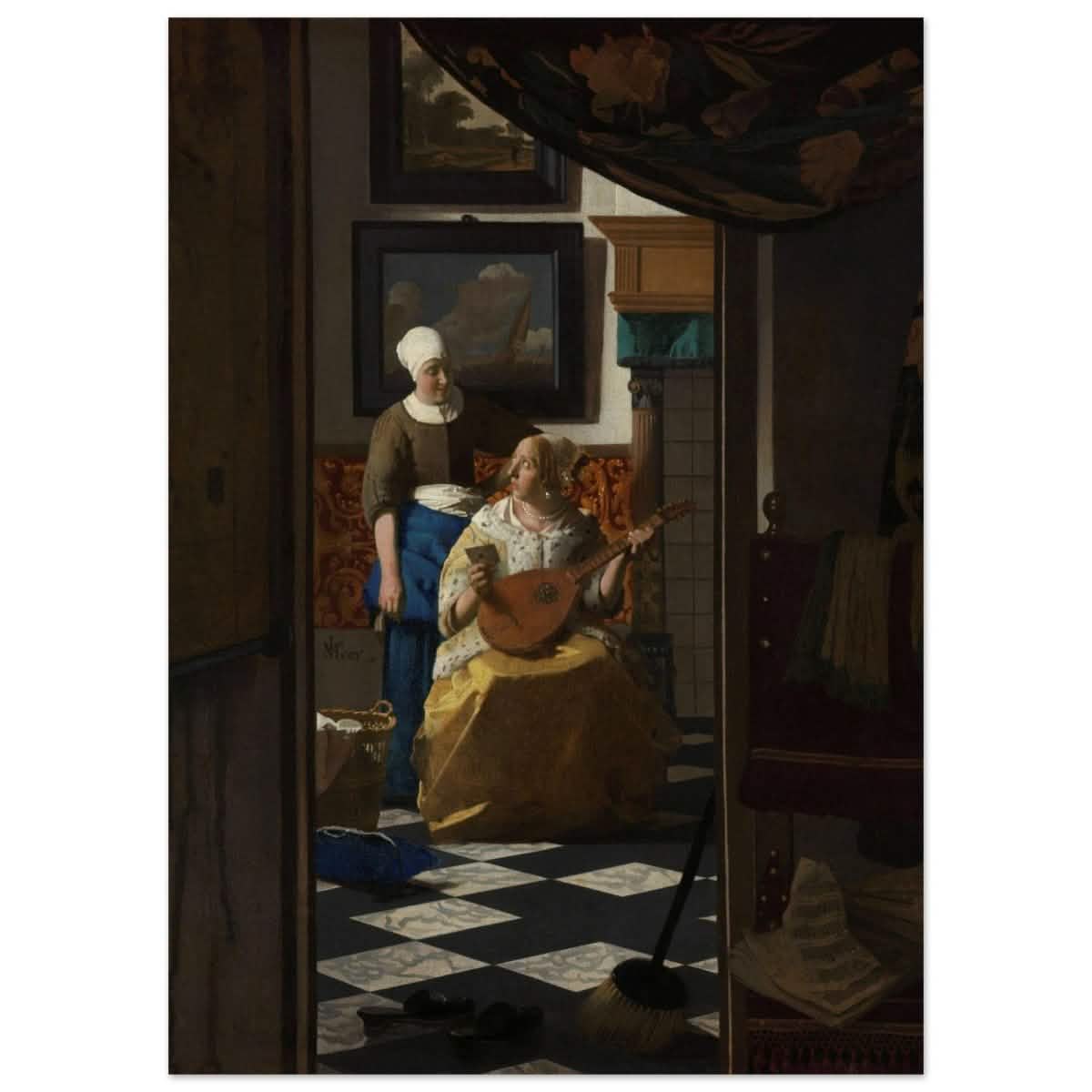 The Love Letter (ca. 1669 –1670) by Johannes Vermeer | vintage wall art print - Aluminum Print - 50x70 cm / 20x28″ -