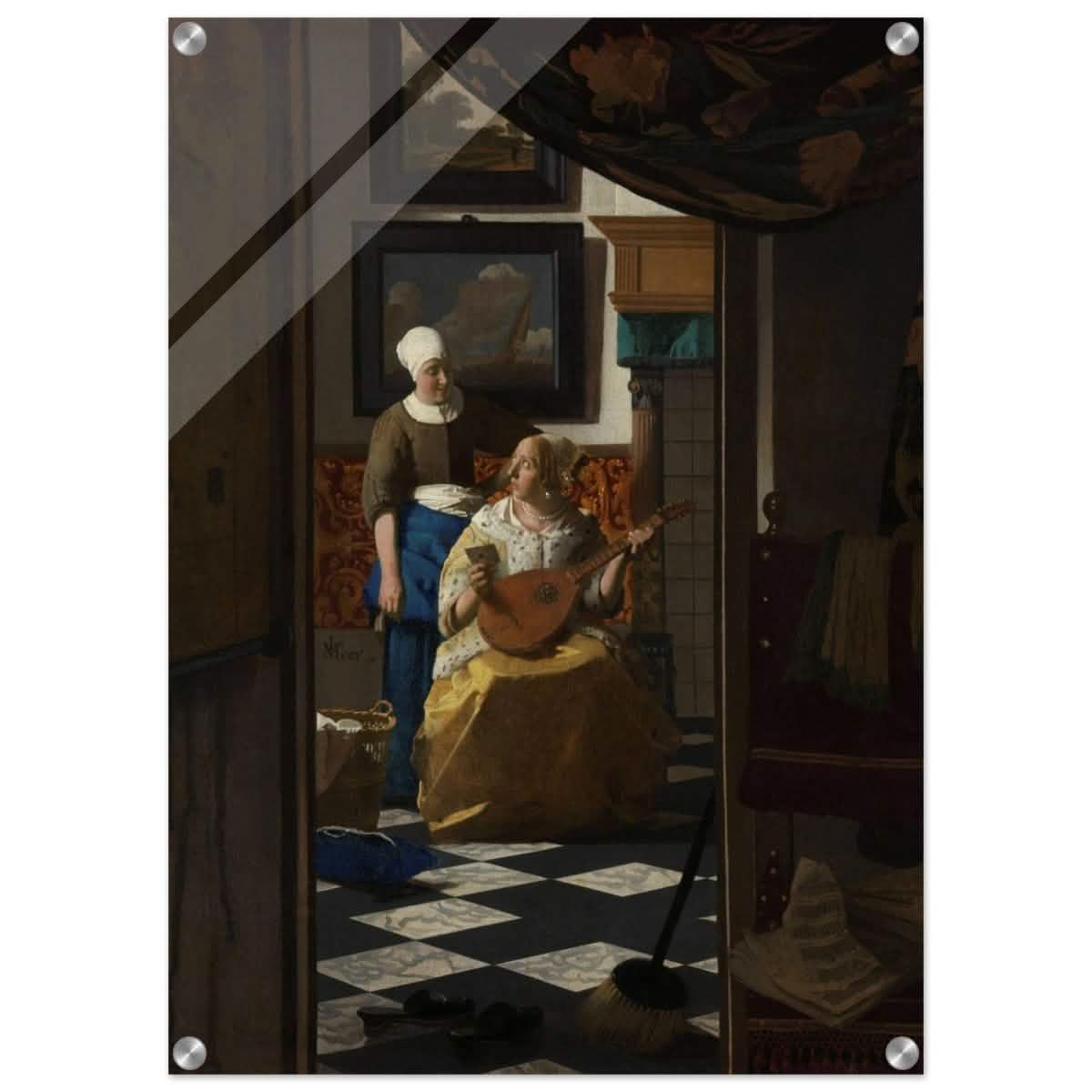 The Love Letter (ca. 1669 –1670) by Johannes Vermeer | vintage wall art print - Acrylic Print - 50x70 cm / 20x28″ -