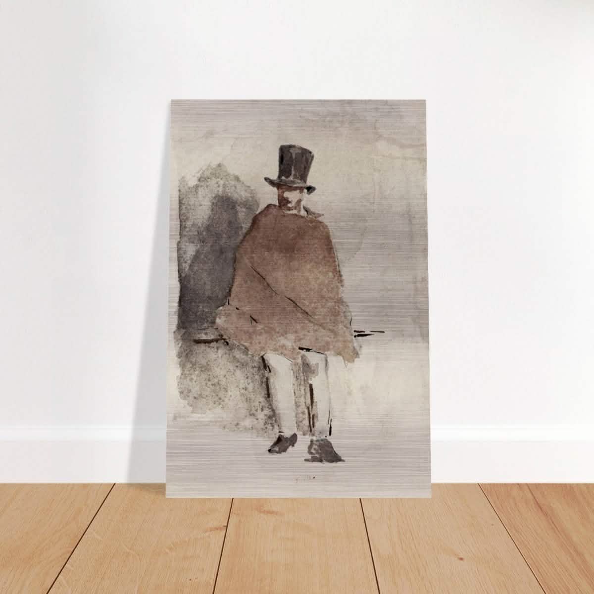The Man in the Tall Hat (1858 - 1859) Edouard Manet | Wall art Print - 50x75 cm / 20x30″ - Brushed Aluminum Print -