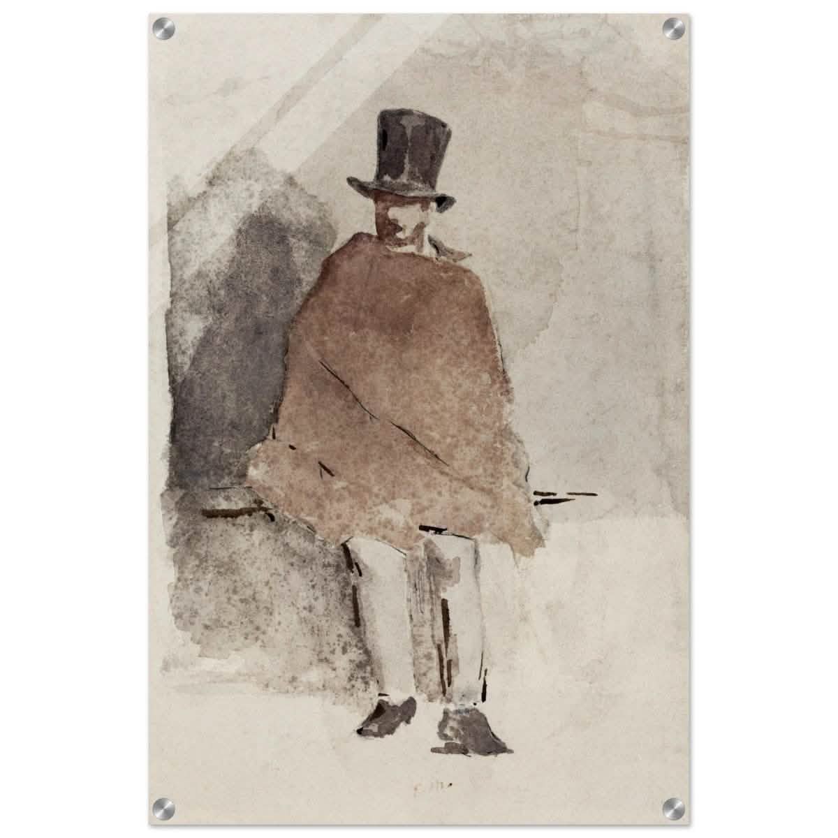 The Man in the Tall Hat (1858 - 1859) Edouard Manet | Wall art Print - 50x75 cm / 20x30″ - Acrylic Print -