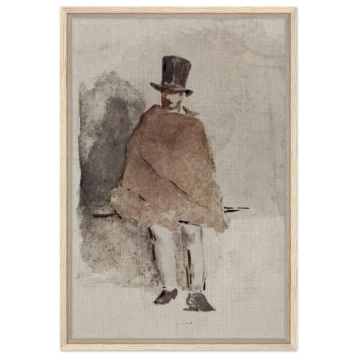The Man in the Tall Hat (1858 - 1859) Edouard Manet | Wall art Print - 50x75 cm / 20x30″ - Framed Canvas - Wood frame
