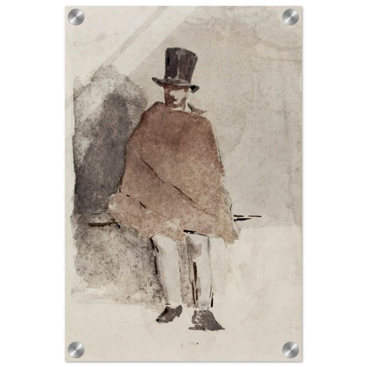 The Man in the Tall Hat (1858 - 1859) Edouard Manet | Wall art Print - 30x45 cm / 12x18″ - Acrylic Print -