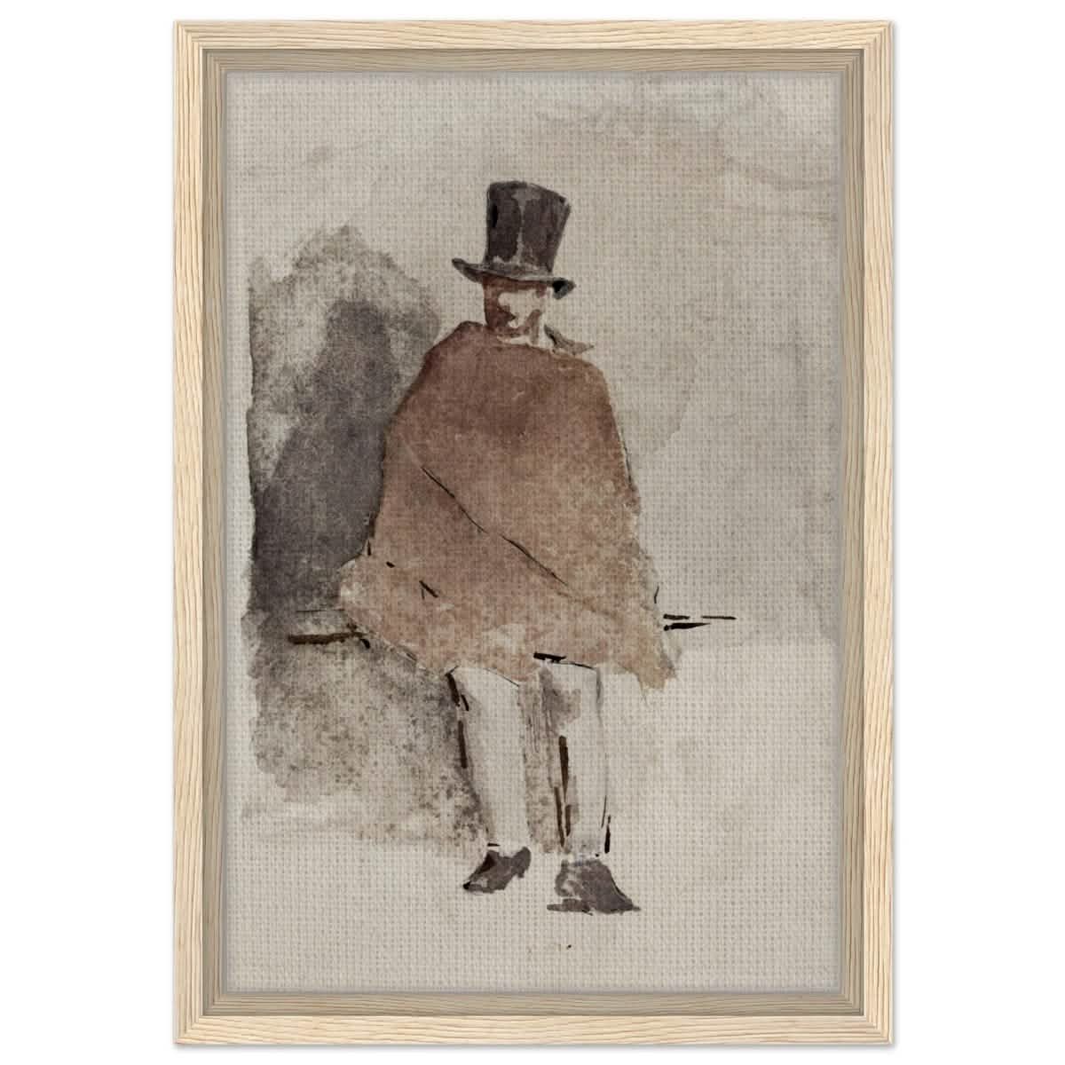 The Man in the Tall Hat (1858 - 1859) Edouard Manet | Wall art Print - 30x45 cm / 12x18″ - Framed Canvas - Wood frame