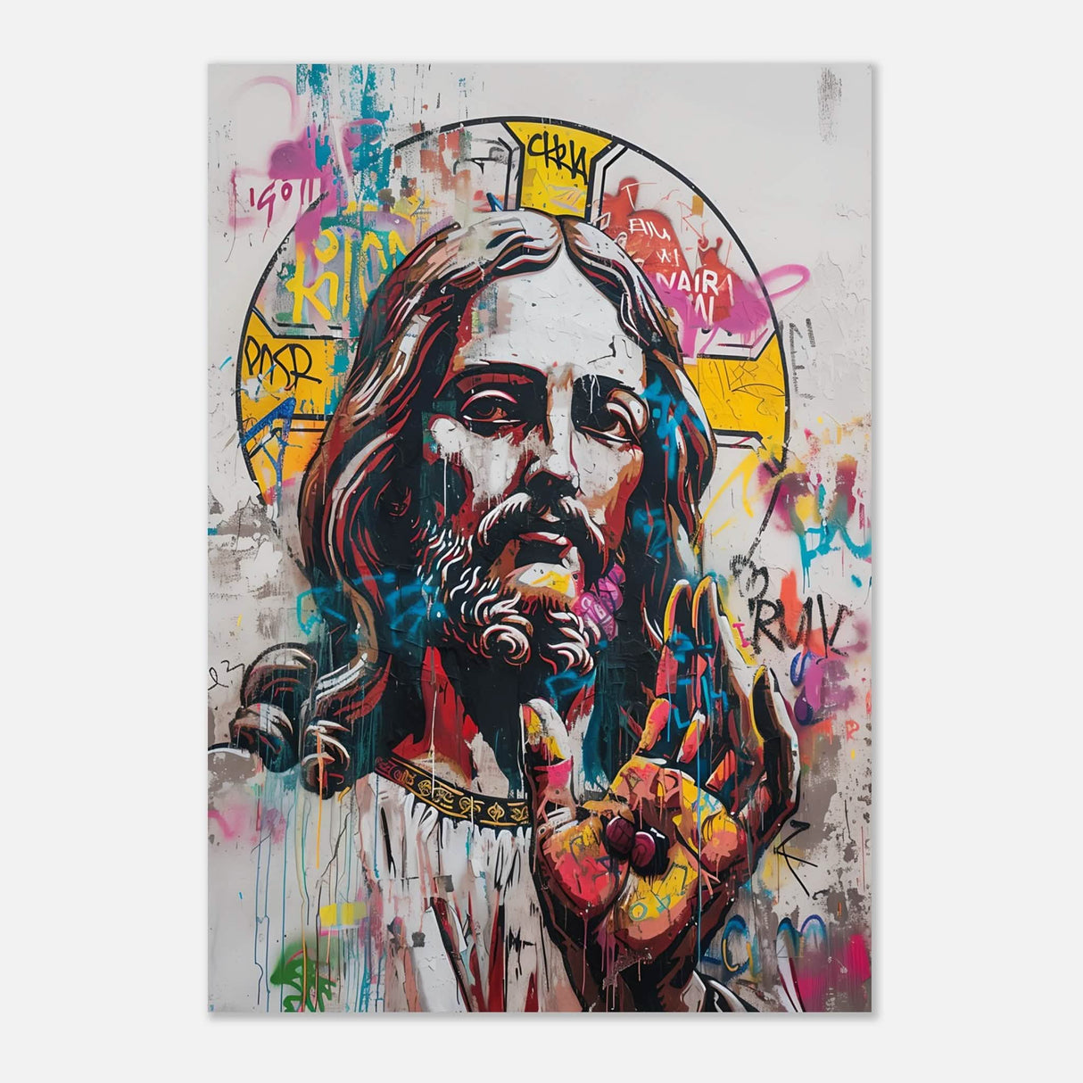 The Messiah Jesus Christian Art Da Vinci Modern Art - Aluminum Print - 70x100 cm / 28x40″ -