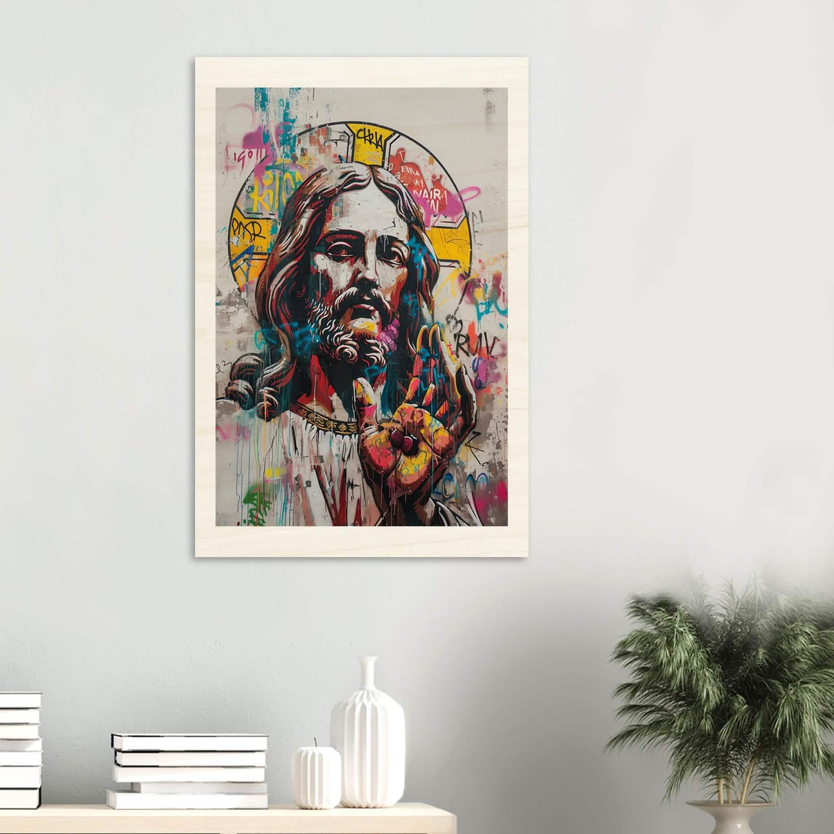 The Messiah Jesus Christian Art Da Vinci Modern Art - Wood Prints - 60x90 cm / 24x36″ - 10 mm