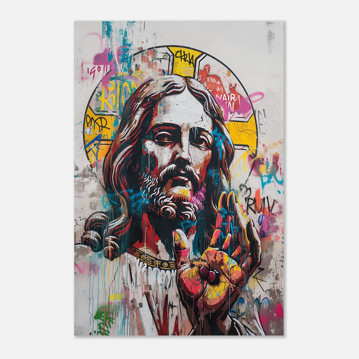 The Messiah Jesus Christian Art Da Vinci Modern Art - Aluminum Print - 40x60 cm / 16x24″ -