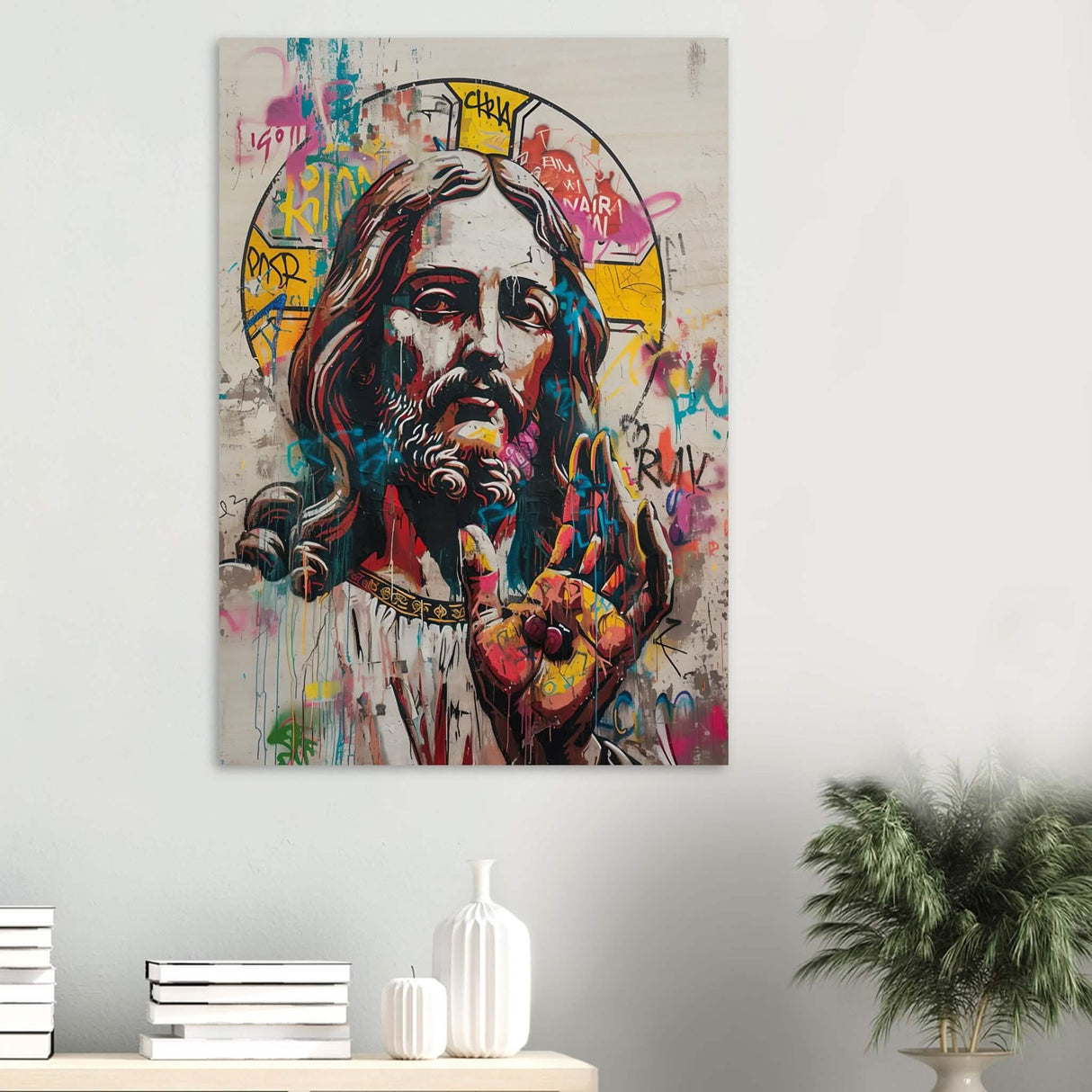 The Messiah Jesus Christian Art Da Vinci Modern Art - Wood Prints - 70x100 cm / 28x40″ - 20 mm