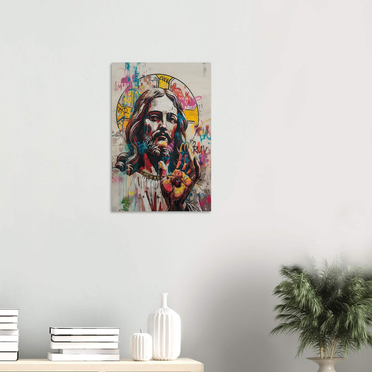The Messiah Jesus Christian Art Da Vinci Modern Art - Wood Prints - 40x60 cm / 16x24″ - 20 mm
