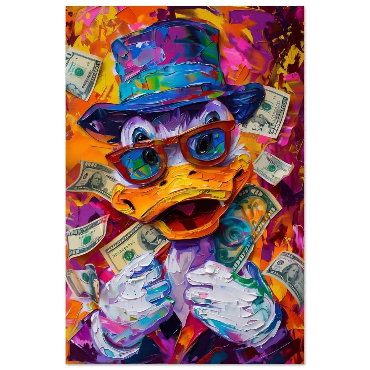 The Millionaire Duck | Contemporary Pop Culture wall Art print - Aluminum Print - 30x45 cm / 12x18″ -
