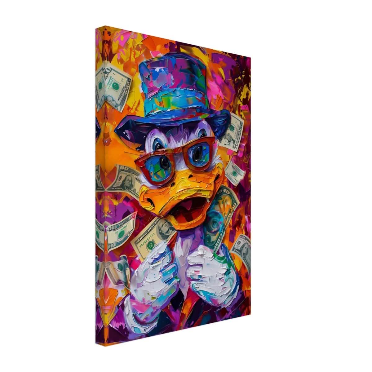 The Millionaire Duck | Contemporary Pop Culture wall Art print - Canvas - 30x45 cm / 12x18″ -