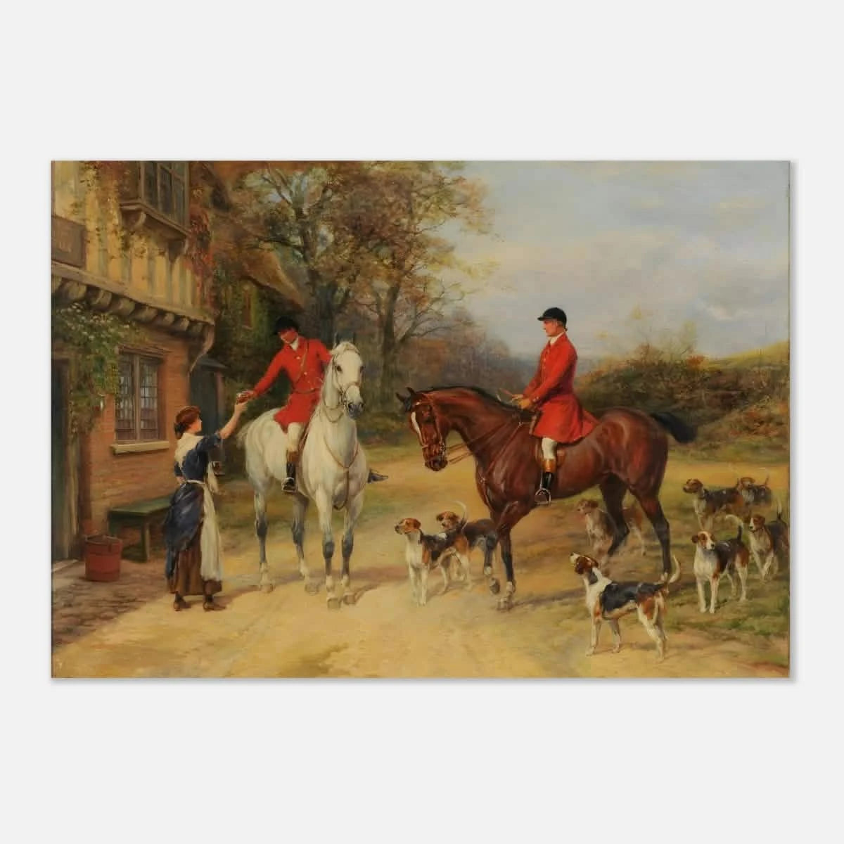 The Morning Meet – Equestrian & Hunting Scene Wall Art Print - Aluminum Print - 70x100 cm / 28x40″ -