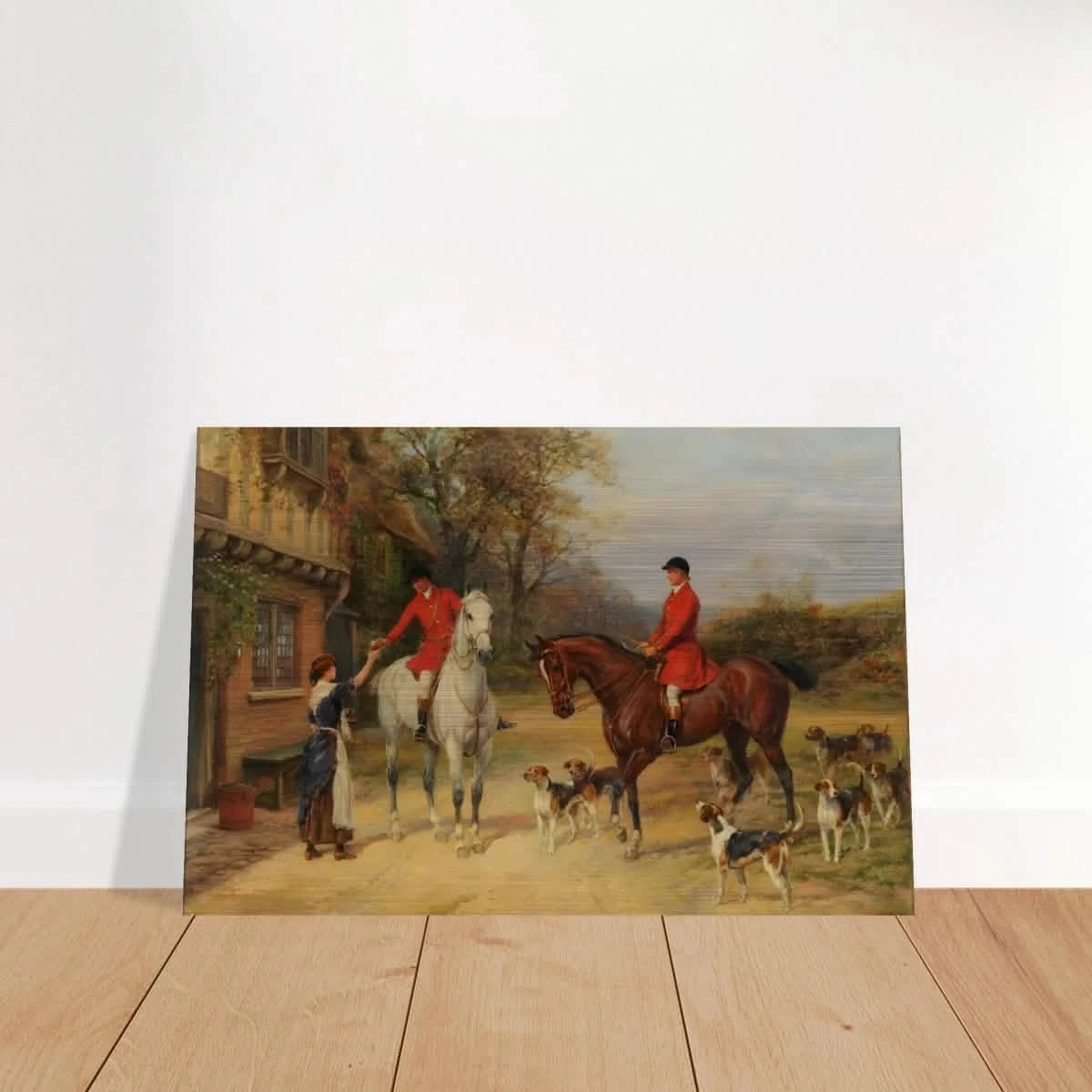 The Morning Meet – Equestrian & Hunting Scene Wall Art Print - Brushed Aluminum Print - 20x30 cm / 8x12″ -