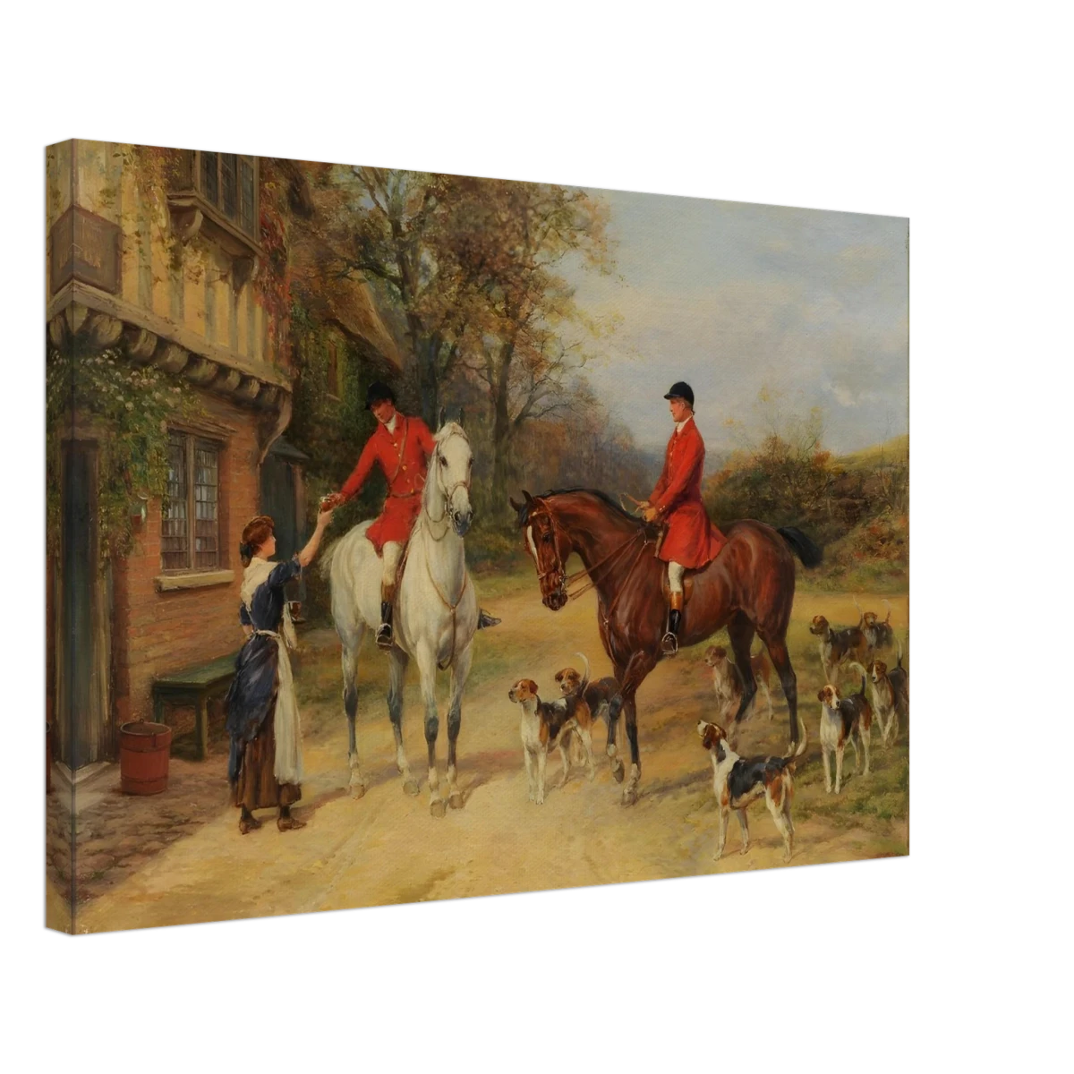 The Morning Meet – Equestrian & Hunting Scene Wall Art Print - Canvas - 40x60 cm / 16x24″ -
