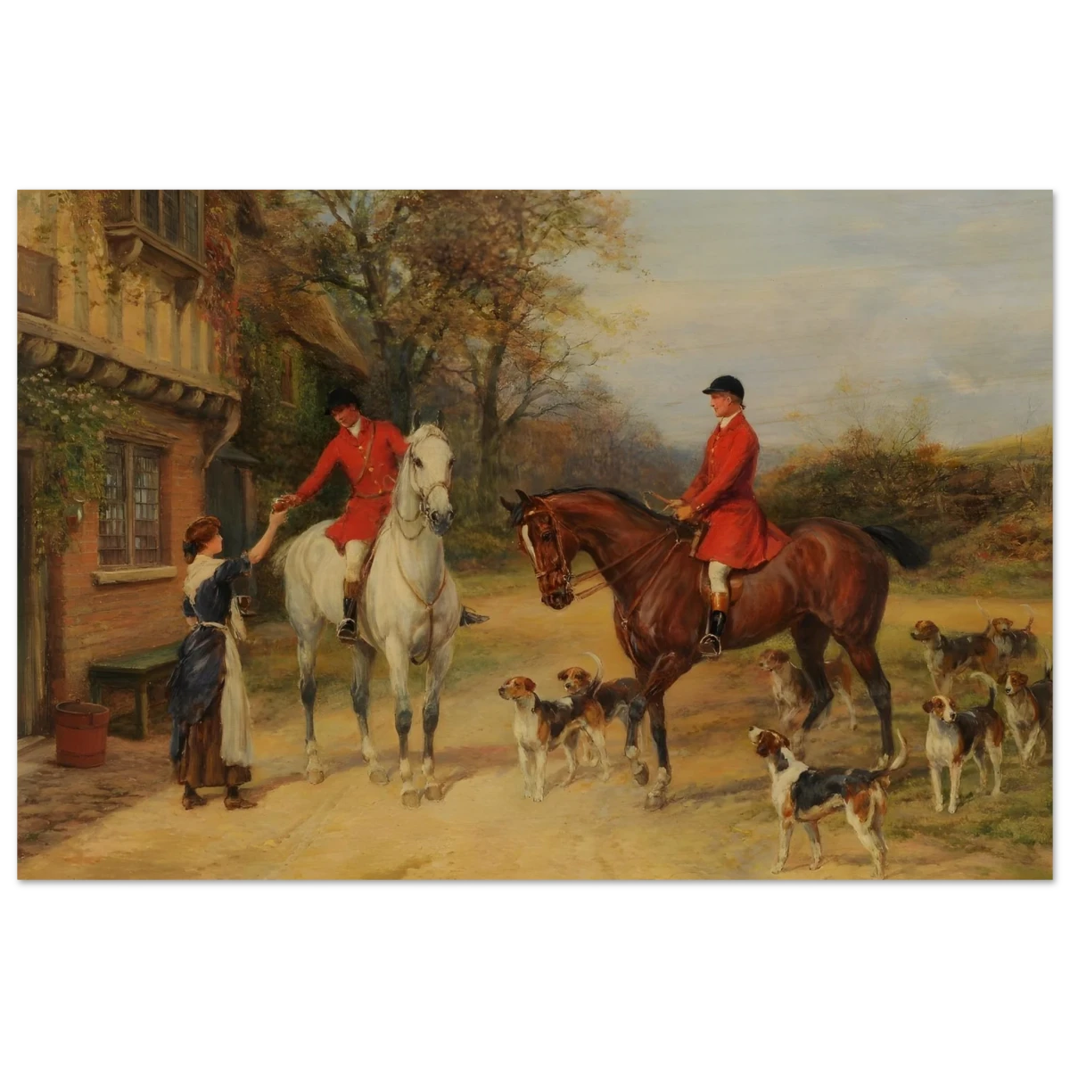 The Morning Meet – Equestrian & Hunting Scene Wall Art Print - Wood Prints - 20x30 cm / 8x12″ -