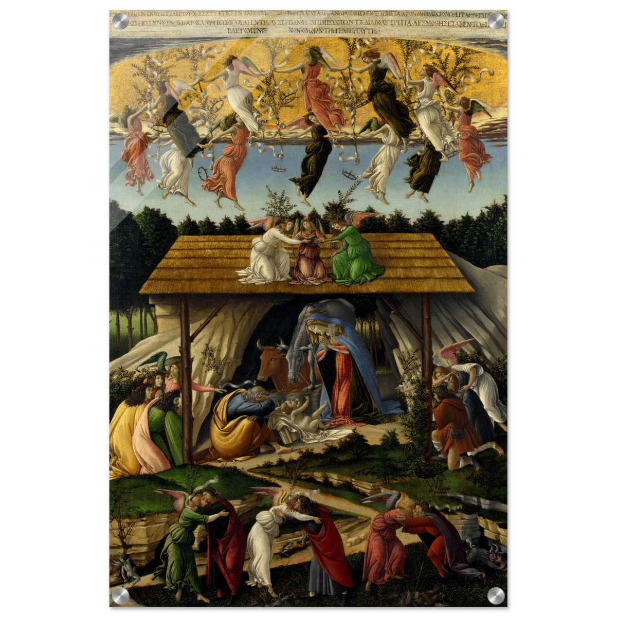 The Mystical Nativity by Sandro Botticelli | Vintage Wall art print - 50x75 cm / 20x30″ - Acrylic Print -