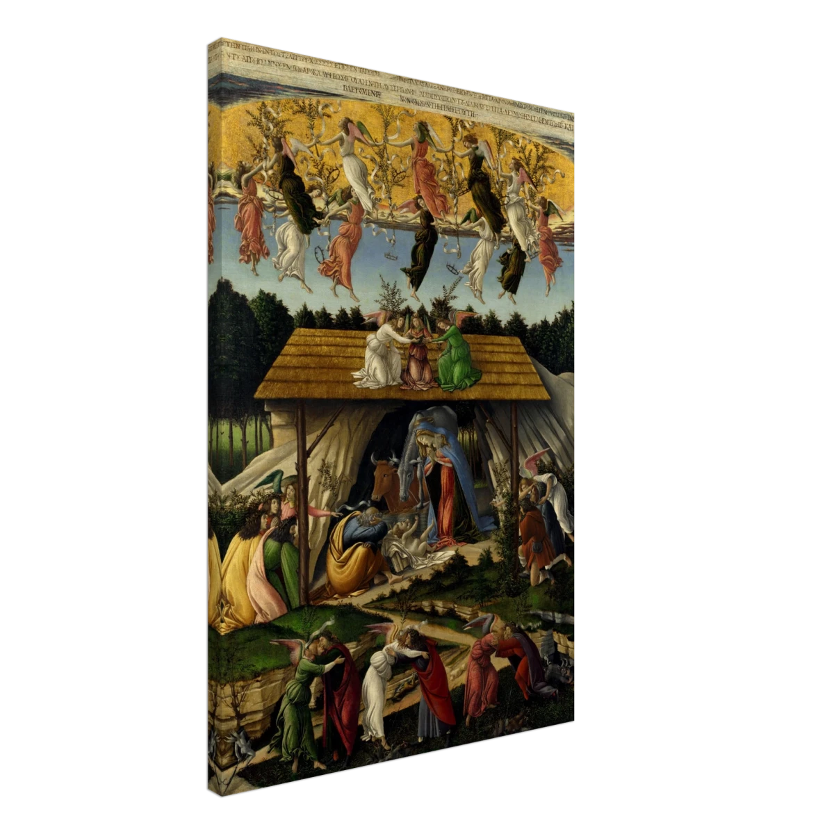 The Mystical Nativity by Sandro Botticelli | Vintage Wall art print - 50x75 cm / 20x30″ - Canvas -