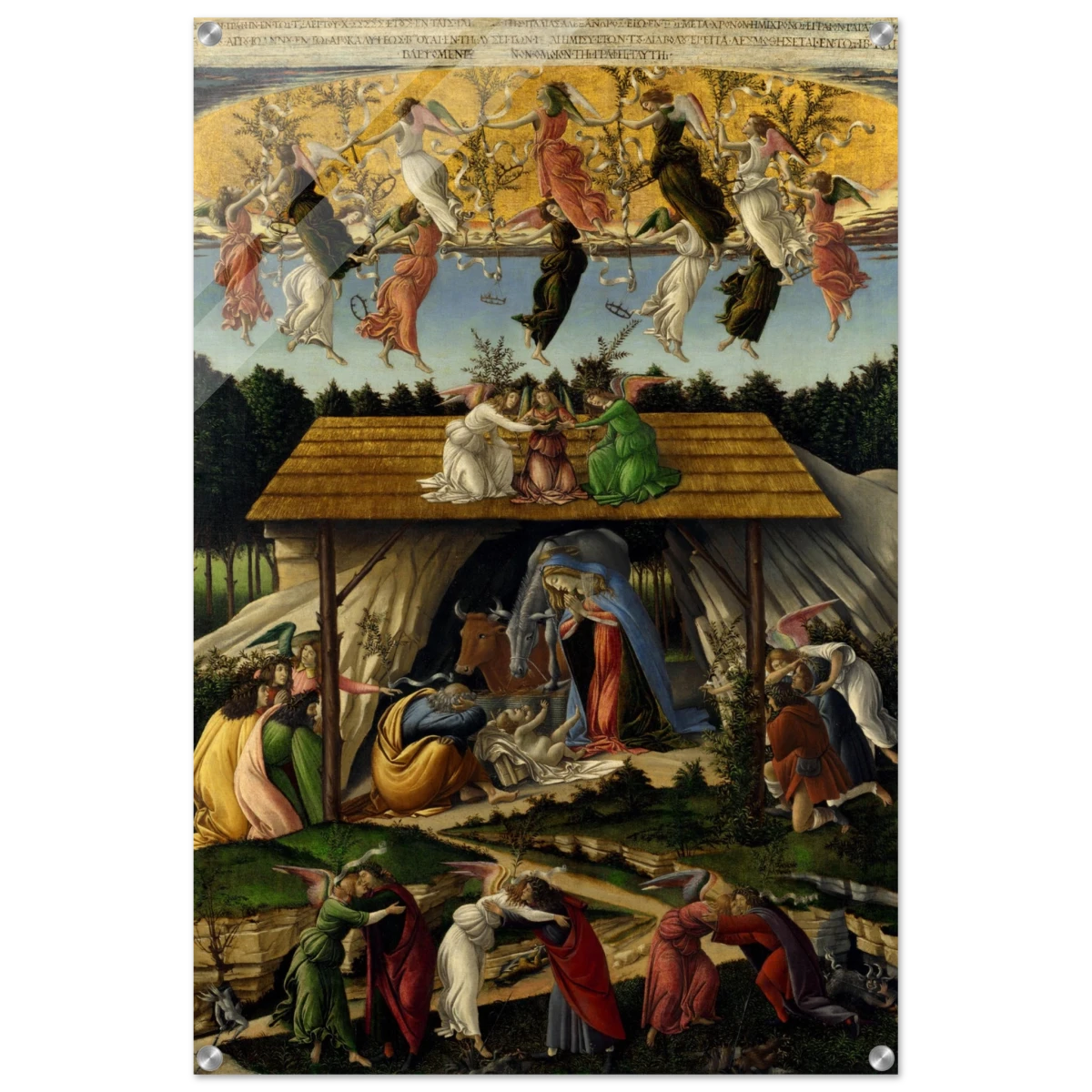 The Mystical Nativity by Sandro Botticelli | Vintage Wall art print - 60x90 cm / 24x36″ - Acrylic Print -