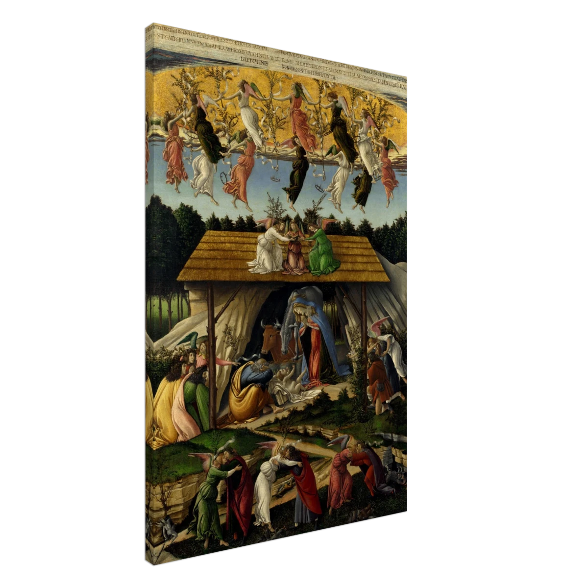 The Mystical Nativity by Sandro Botticelli | Vintage Wall art print - 60x90 cm / 24x36″ - Canvas -
