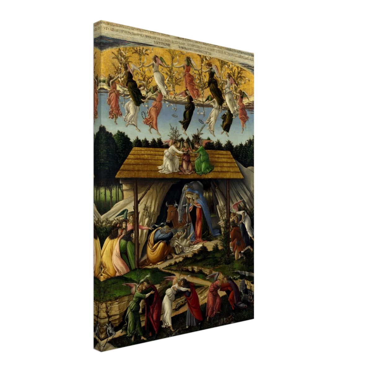 The Mystical Nativity by Sandro Botticelli | Vintage Wall art print - 40x60 cm / 16x24″ - Canvas -