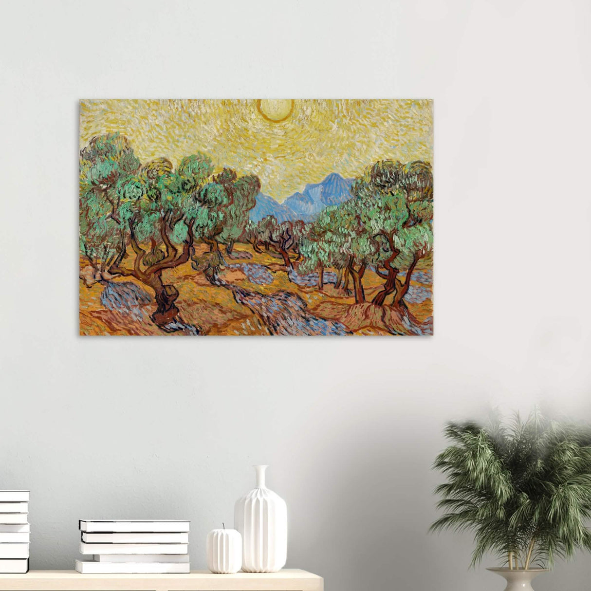 The Olive Trees by Vincent van Gogh - Wood Prints - 60x90 cm / 24x36″ - 20 mm