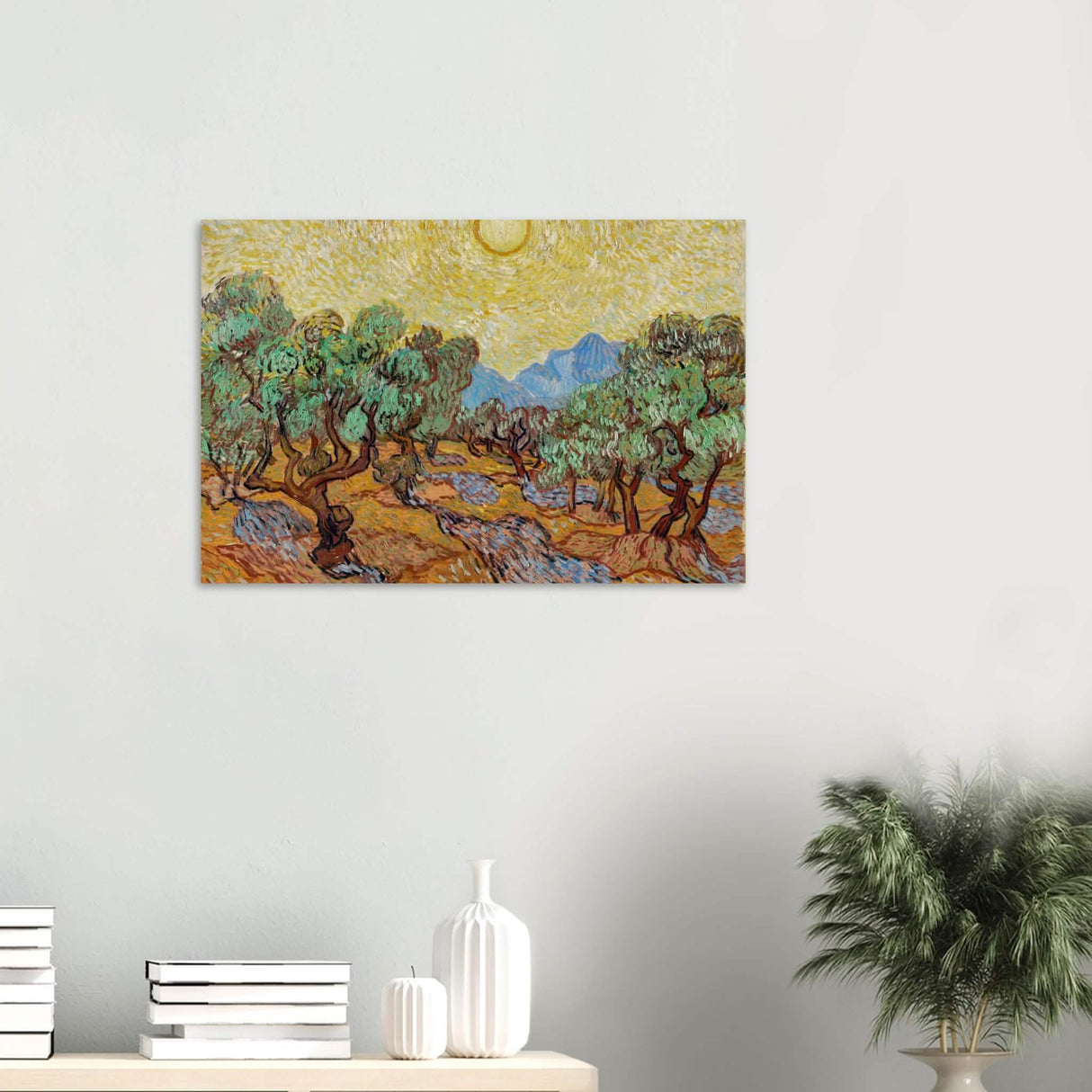 The Olive Trees by Vincent van Gogh - Wood Prints - 50x75 cm / 20x30″ - 20 mm