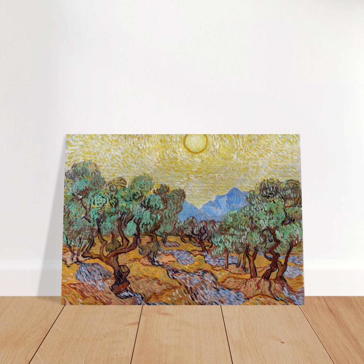 The Olive Trees by Vincent van Gogh - Brushed Aluminum Print - 70x100 cm / 28x40″ -