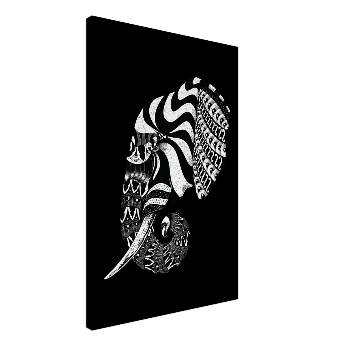 The Ornamental Titan | Minimalist Black and white Wall art print - 50x75 cm / 20x30″ - Canvas -