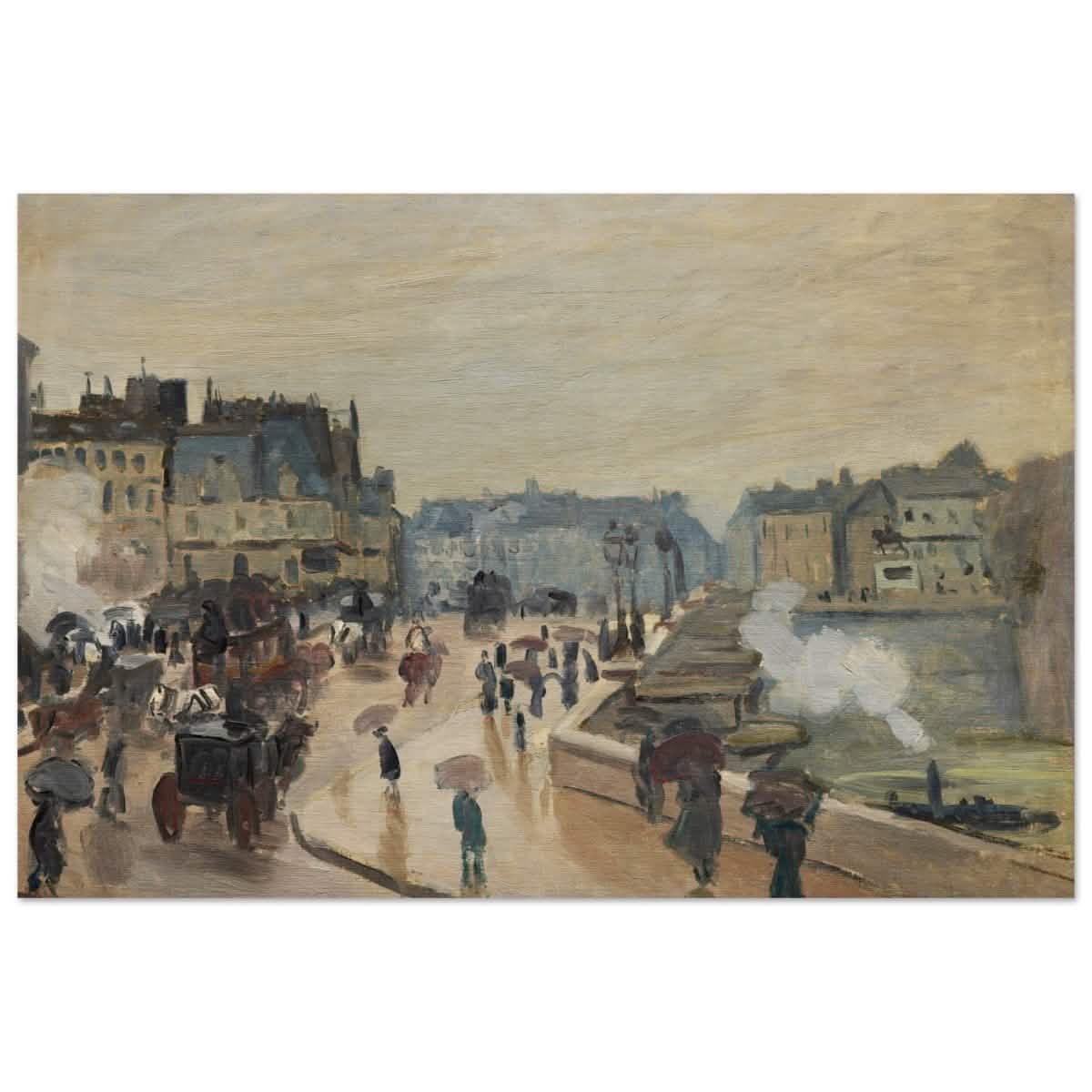 The Pont Neuf (1871), by Claude Monet | Wall art print - 40x60 cm / 16x24″ - Wood Prints -