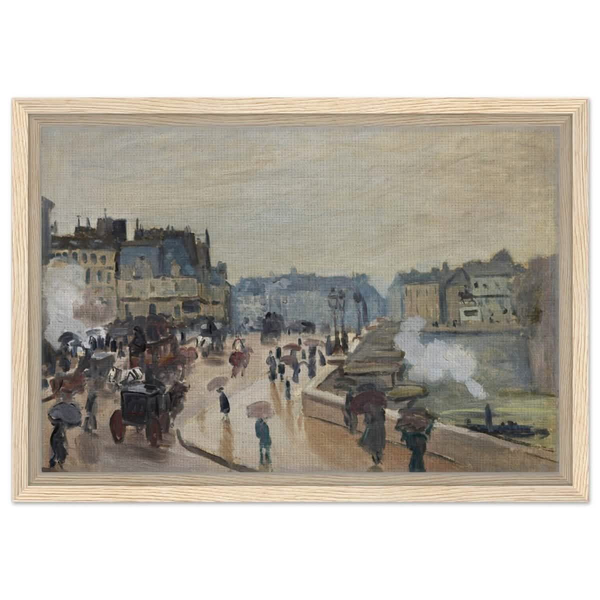 The Pont Neuf (1871), by Claude Monet | Wall art print - 30x45 cm / 12x18″ - Framed Canvas - Wood frame